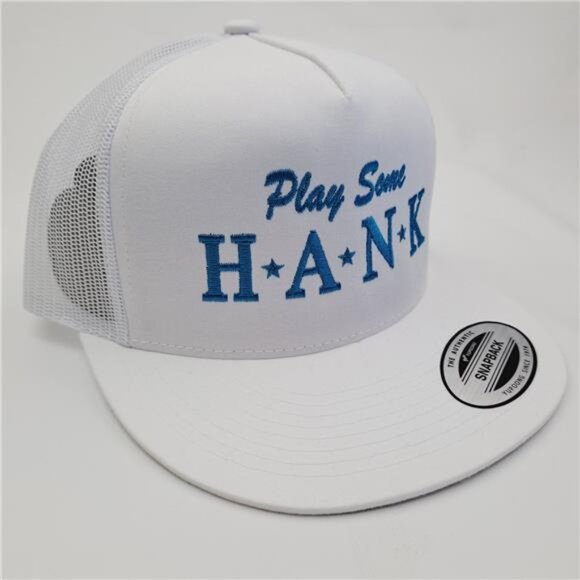 Play Some Hank Williams Country Western Mesh Flat Bill Snapback Hat Cap 70s Retr